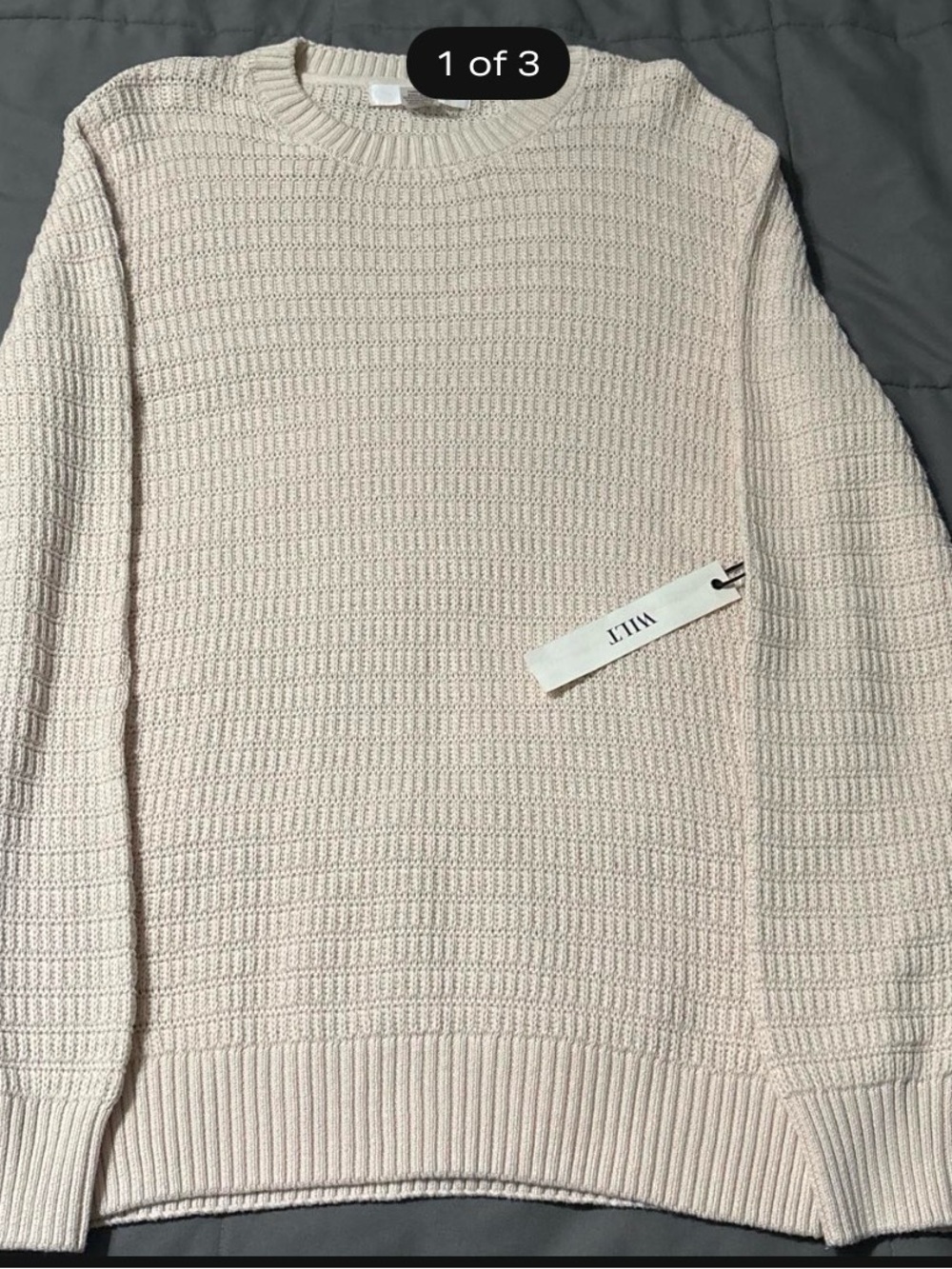 Wilt Cream Textured Crewneck Sweater